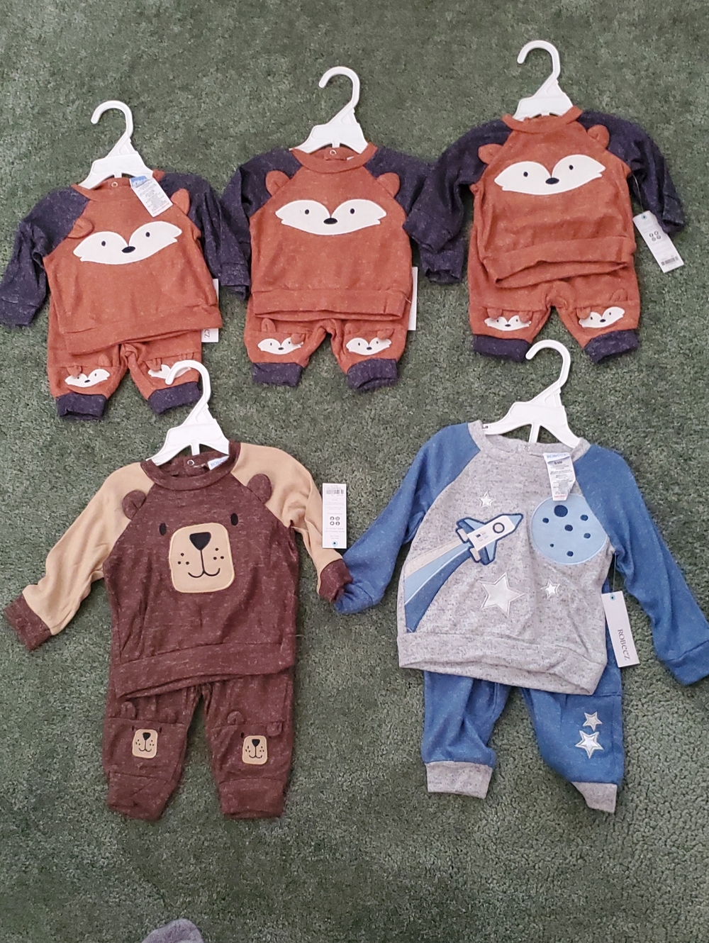 ROBEEZ Kids Fox, Bear & Rocket Outfit sets 5 sets total